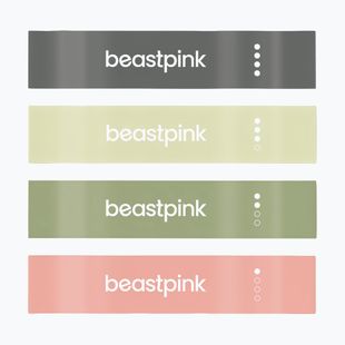 Set de benzi de rezistență GymBeam 4 bucăți black/olive/green/peach