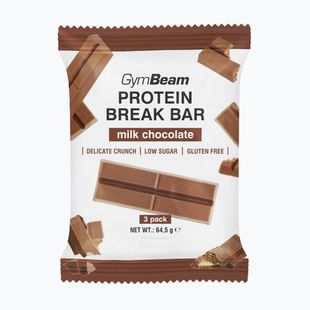 Baton proteic GymBeam Break Bar 3pack 64,5 g milk chocolate