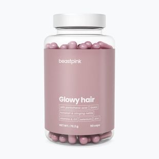 Supliment GymBeam Glowy Hair - BeastPink 90 capsule