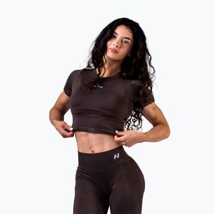 Top de antrenament pentru femei NEBBIA Power dark brown