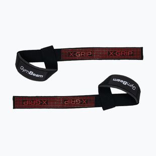 Benzi pentru ridicarea greutăților GymBeam X-Grip black/red