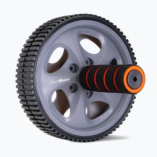 Roata pentru exerciții pentru mușchii abdominali GymBeam Ab Wheel negru/gri/oranj
