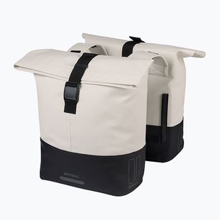 Geantă de bicicletă Basil Cove Double Pannier Bag 32 l off white/black