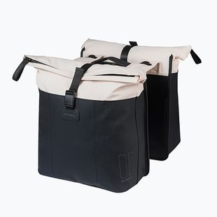 Geantă de bicicletă Basil Vive Double Pannier Bag MIK 35 l off white/black