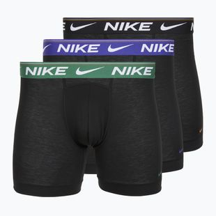 Boxeri pentru bărbați Nike Dri-FIT Ultra Comfort 3 perechi black evrgreen aura/deep night/black waistband
