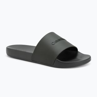 Papuci pentru bărbați Calvin Klein HM0HM00455 Pool Slide Rubber dark olive