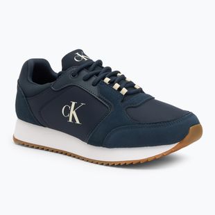 Încălțăminte pentru bărbați Calvin Klein YM0YM01326 Retro Runner Sock Lace Up Ny-Su Calvin Navy/Bright White/Gum