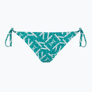 Partea de jos a costumului de baie Calvin Klein String Side Tie Print monogram blue