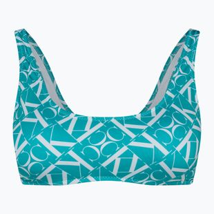 Partea de sus a costumului de baie Calvin Klein Bralette-RP Print monogram blue