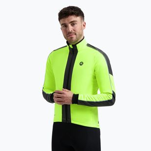 Geacă de ciclism pentru bărbați Rogelli Essential Winter Hi Vis yellow