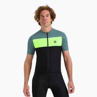 Tricou de ciclism pentru bărbați Rogelli Core Block black / turquoise / fluor yellow