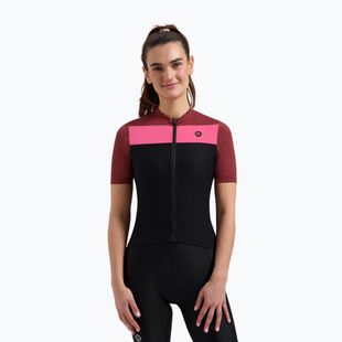 Tricou de ciclism pentru femei Rogelli Core Block W black/bordeaux/pink