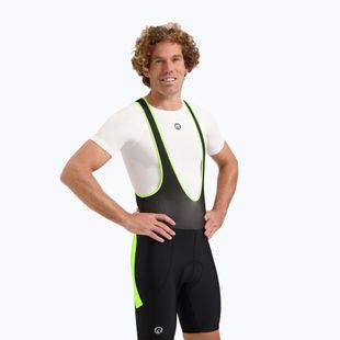 Pantaloni scurți de ciclism pentru bărbați Rogelli Core Bib Short black/fluor yellow
