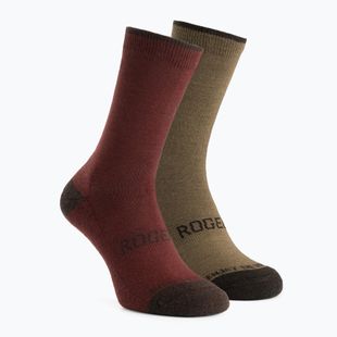 Șosete Rogelli Wool Wintersocks 2 perechi bordeaux/brown