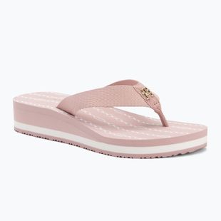 Papuci pentru femei Tommy Hilfiger Im Th Chainprint Midwedge Sandal foggy pink