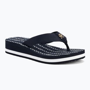 Papuci pentru femei Tommy Hilfiger Im Th Chainprint Midwedge Sandal space blue