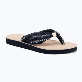 Papuci pentru femei Tommy Hilfiger Chain Print Elevated Sandal space blue