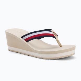 Papuci pentru femei Tommy Hilfiger Corporate Wedge Beach Sandal muslin