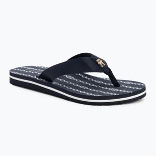 Papuci pentru femei Tommy Hilfiger Chain Print Beach Sandal space blue