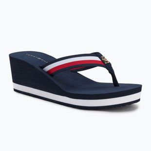 Papuci pentru femei Tommy Hilfiger Corporate Wedge Beach Sandal space blue
