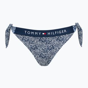 Partea de jos a costumului de baie Tommy Hilfiger Cheeky Side Tie Bikini Print illustrated wave dark night navy