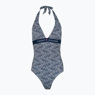 Costum de baie dintr-o bucată pentru femei Tommy Hilfiger Halter One Piece Rp Print illustrated wave dark night navy