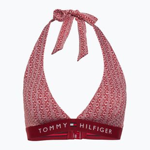 Partea de sus a costumului de baie Tommy Hilfiger Halter Rp Print floral stripe regatta red