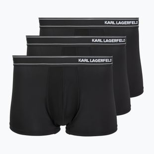 Boxeri pentru bărbați KARL LAGERFELD Stripe Logo Micro Trunk 3 perechi black
