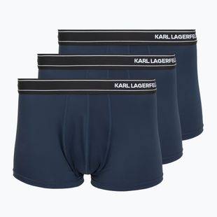 Boxeri pentru bărbați KARL LAGERFELD Stripe Logo Micro Trunk 3 perechi mood indigo
