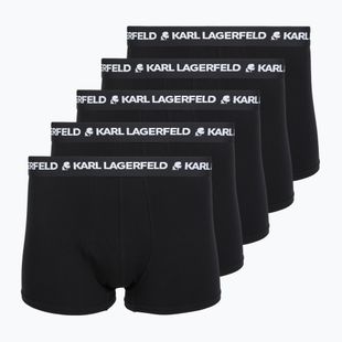 Boxeri pentru bărbați KARL LAGERFELD Logo Trunk 5 perechi black