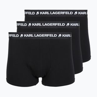 Boxeri pentru bărbați KARL LAGERFELD Logo Trunk 3 perechi black