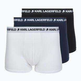 Boxeri pentru bărbați KARL LAGERFELD Logo Trunk 3 perechi black/white/navy