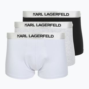Boxeri pentru bărbați KARL LAGERFELD Elastic Trunk 3 perechi black/white/grey