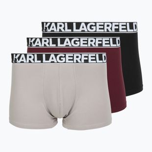 Boxeri pentru bărbați KARL LAGERFELD Bold Elastic Trunk 3 perechi windsor/black/ash