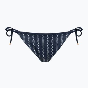 Partea de jos a costumului de baie Tommy Hilfiger Cheeky String Side Tie Print flag chain dark night navy