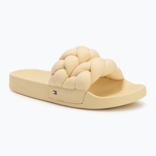 Papuci pentru femei Tommy Jeans Braided Slide frozen custard