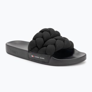 Papuci pentru femei Tommy Jeans Braided Slide frozen black