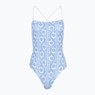 Costum de baie dintr-o piesă pentru femei Tommy Hilfiger Straight Neck Print floral stripe blue spell