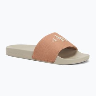 Papuci pentru femei  Calvin Klein YW0YW01835 Slide Monogram Wn tuscany/eggshell