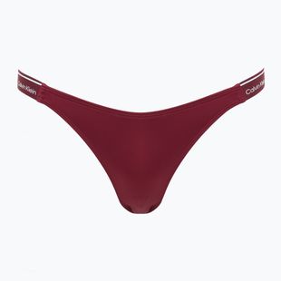 Partea de jos a costumului de baie Calvin Klein KW0KW02732 Curved Delta Bikini plum glaze