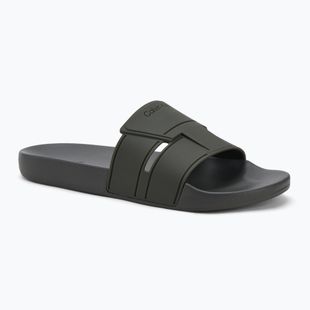 Papuci pentru bărbați Calvin Klein HM0HM01752 Pool Slide Double T dark olive