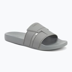 Papuci pentru bărbați Calvin Klein HM0HM01752 Pool Slide Double T granite road
