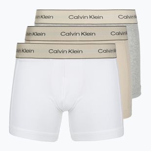 Boxeri pentru bărbați Calvin Klein LV00NB4447 Brief 3 perechi oyster gray/grey heather/white