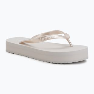 Șlapi pentru femei Calvin Klein HW0HW03120 Flatform silver