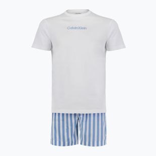 Pijamă bărbătească Calvin Klein LV00NM2903 classic white top/vertical boardway