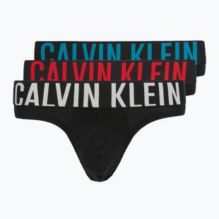 Chiloți pentru bărbați Calvin Klein 000NB3607A Hip Brief 3 perechi black with oatmeal logo/black with age