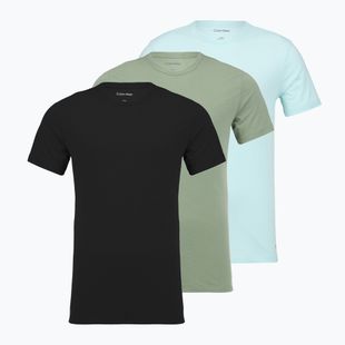 Tricou pentru bărbați Calvin Klein LV00NB4185 Crew Neck 3 pcs. black in sea spray emb/sea spray in