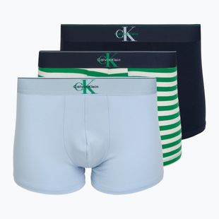 Boxeri pentru bărbați Calvin Klein LV00NB4472 Trunk 3 pairs shoreline/mardi gras green/cent s