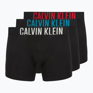 Boxeri Calvin Klein 000NB3609A Boxer Brief 3 perechi black w/oatmeal logo/black w/age