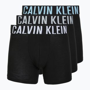 Boxeri Calvin Klein 000NB3609A Boxer Brief 3 perechi black w/harbor mist logo/black w